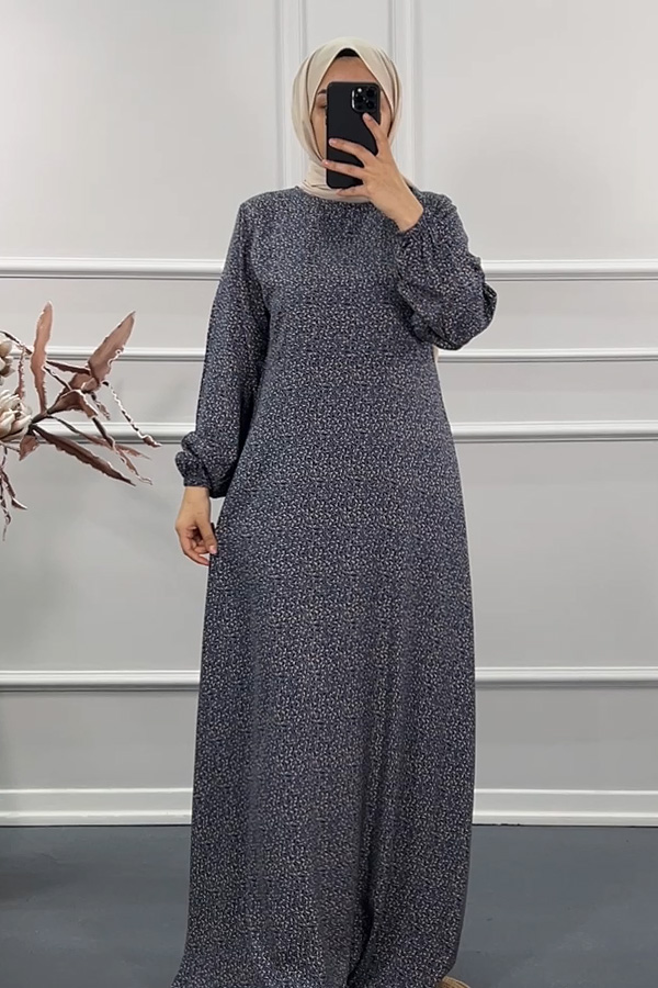 Belden Oturtmalı Elbise - Mavi