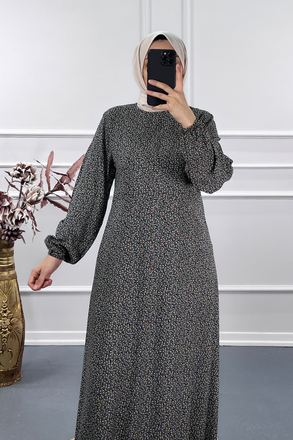 Belden Oturtmalı Elbise - Yeşil