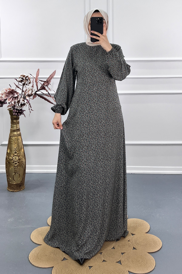 Belden Oturtmalı Elbise - Yeşil