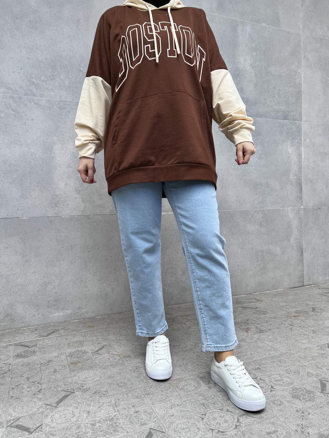 Boston Sweatshirt - Kahverengi