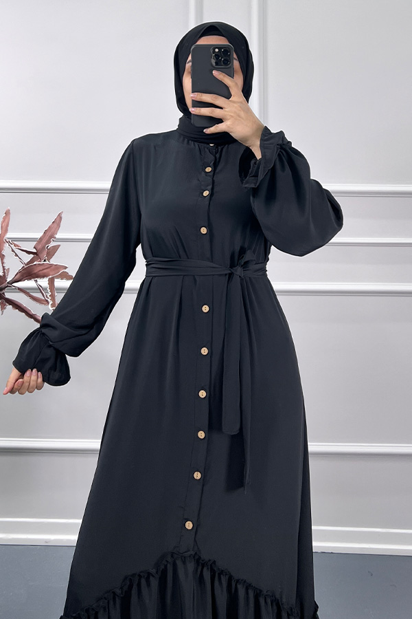 Çapraz Detaylı Elbise - Siyah Çapraz Detaylı Elbise - Siyah