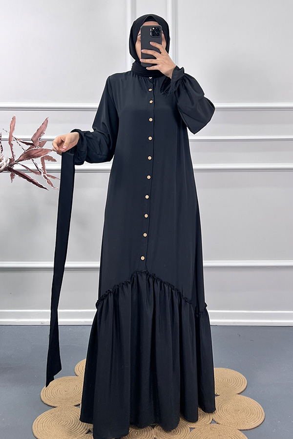 Çapraz Detaylı Elbise - Siyah Çapraz Detaylı Elbise - Siyah