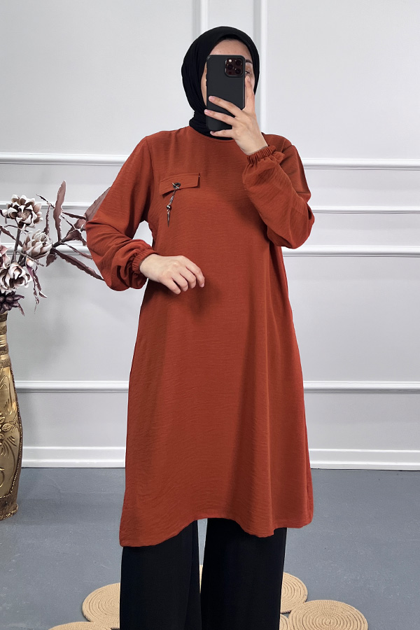Cep Detaylı Tunik - Turuncu Cep Detaylı Tunik - Turuncu