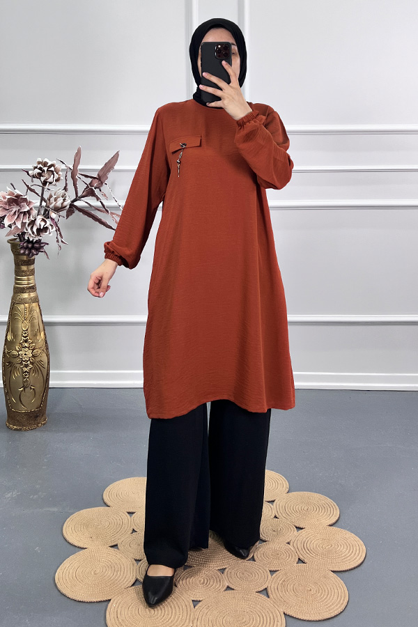 Cep Detaylı Tunik - Turuncu Cep Detaylı Tunik - Turuncu