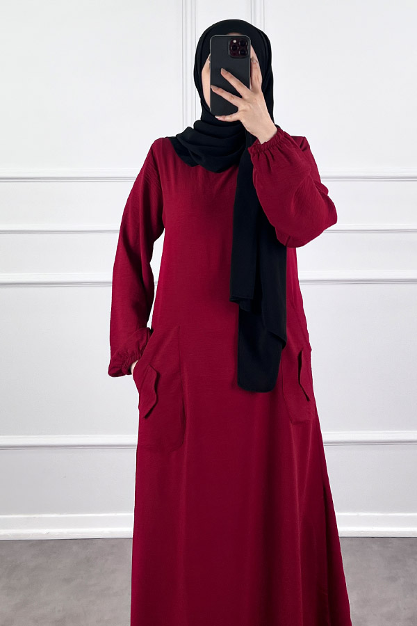 Cepli Ayrobin Elbise - Bordo