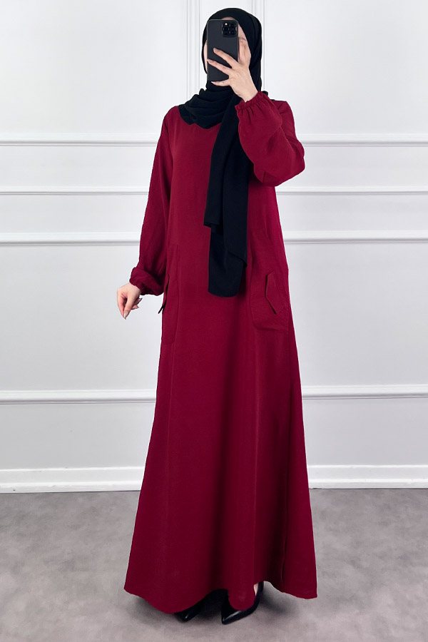 Cepli Ayrobin Elbise - Bordo