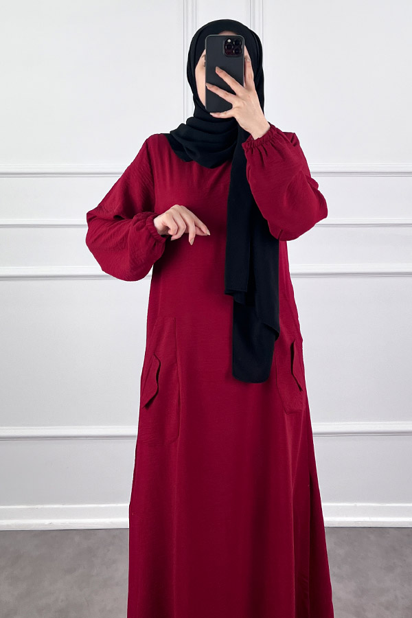 Cepli Ayrobin Elbise - Bordo