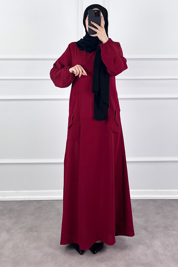 Cepli Ayrobin Elbise - Bordo