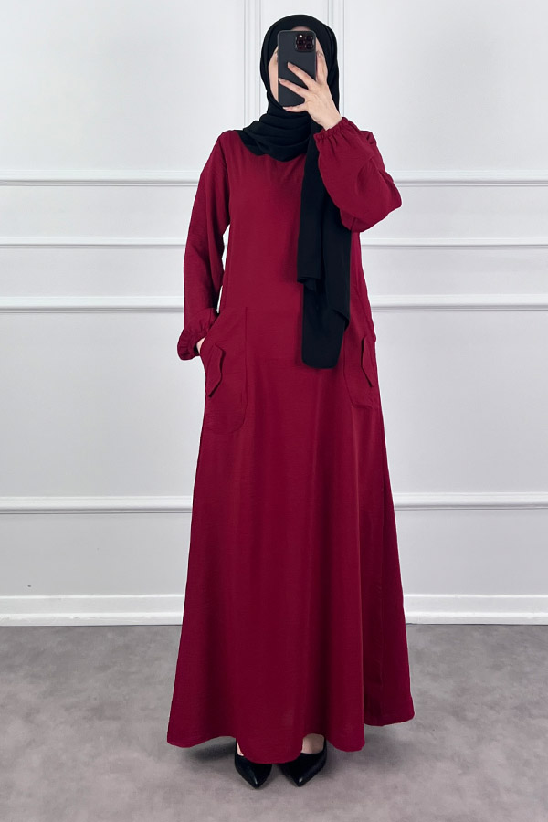 Cepli Ayrobin Elbise - Bordo