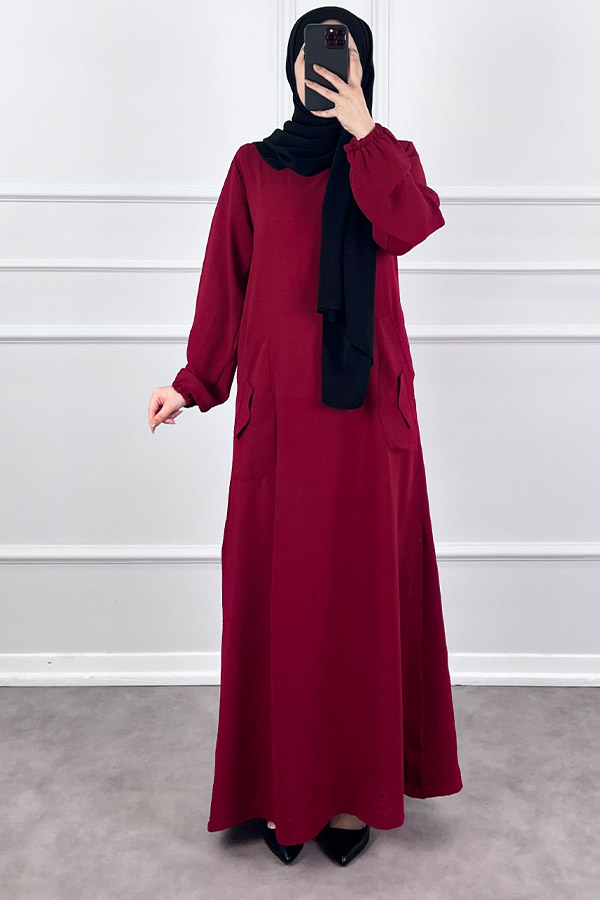 Cepli Ayrobin Elbise - Bordo