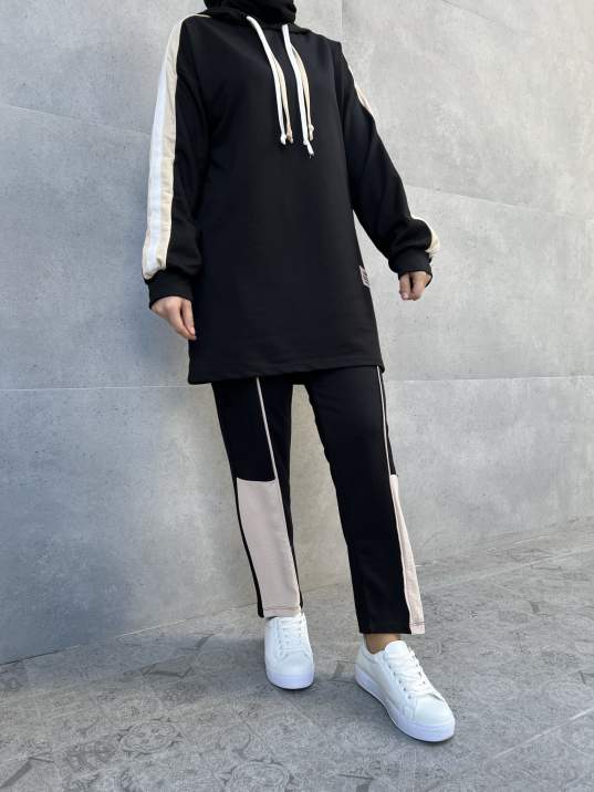 Designed İkili Eşofman Takımı - Siyah