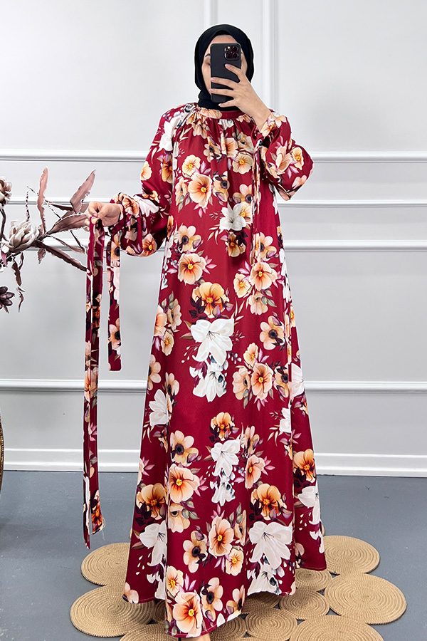 Dijital Baskı Elbise - Kırmızı Dijital Baskı Elbise - Kırmızı