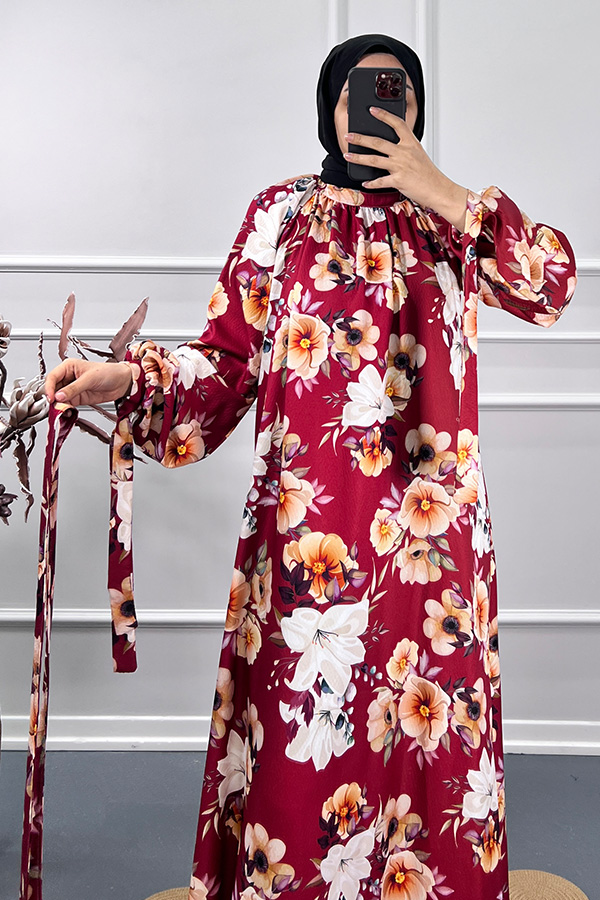 Dijital Baskı Elbise - Kırmızı Dijital Baskı Elbise - Kırmızı