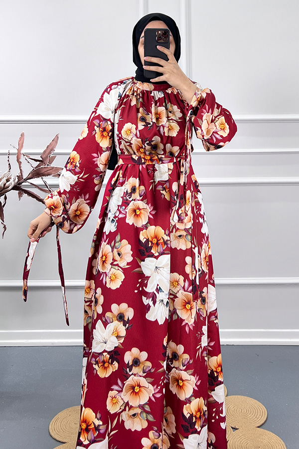 Dijital Baskı Elbise - Kırmızı Dijital Baskı Elbise - Kırmızı