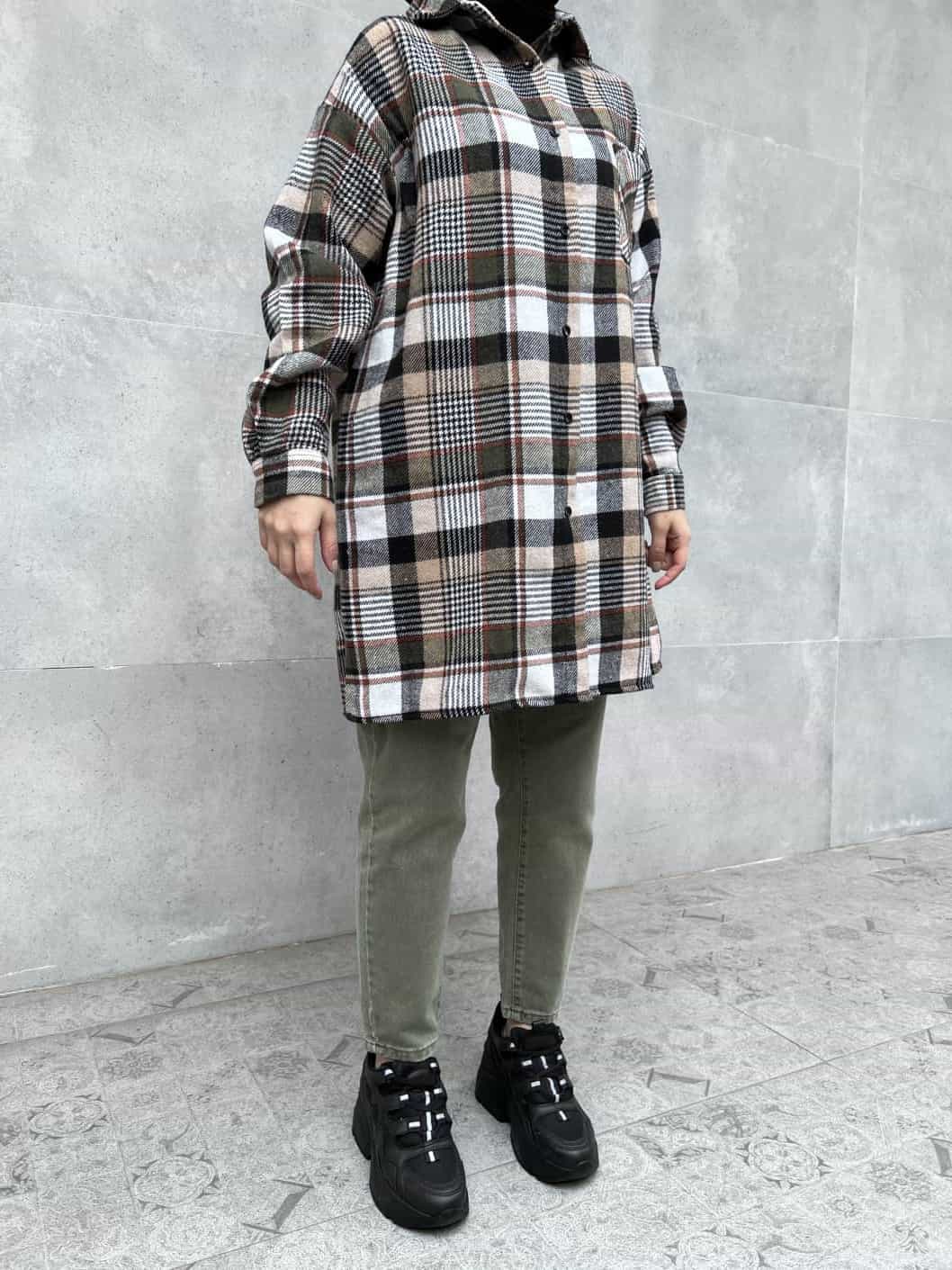 Ekose Oduncu Gömlek - Kahverengi