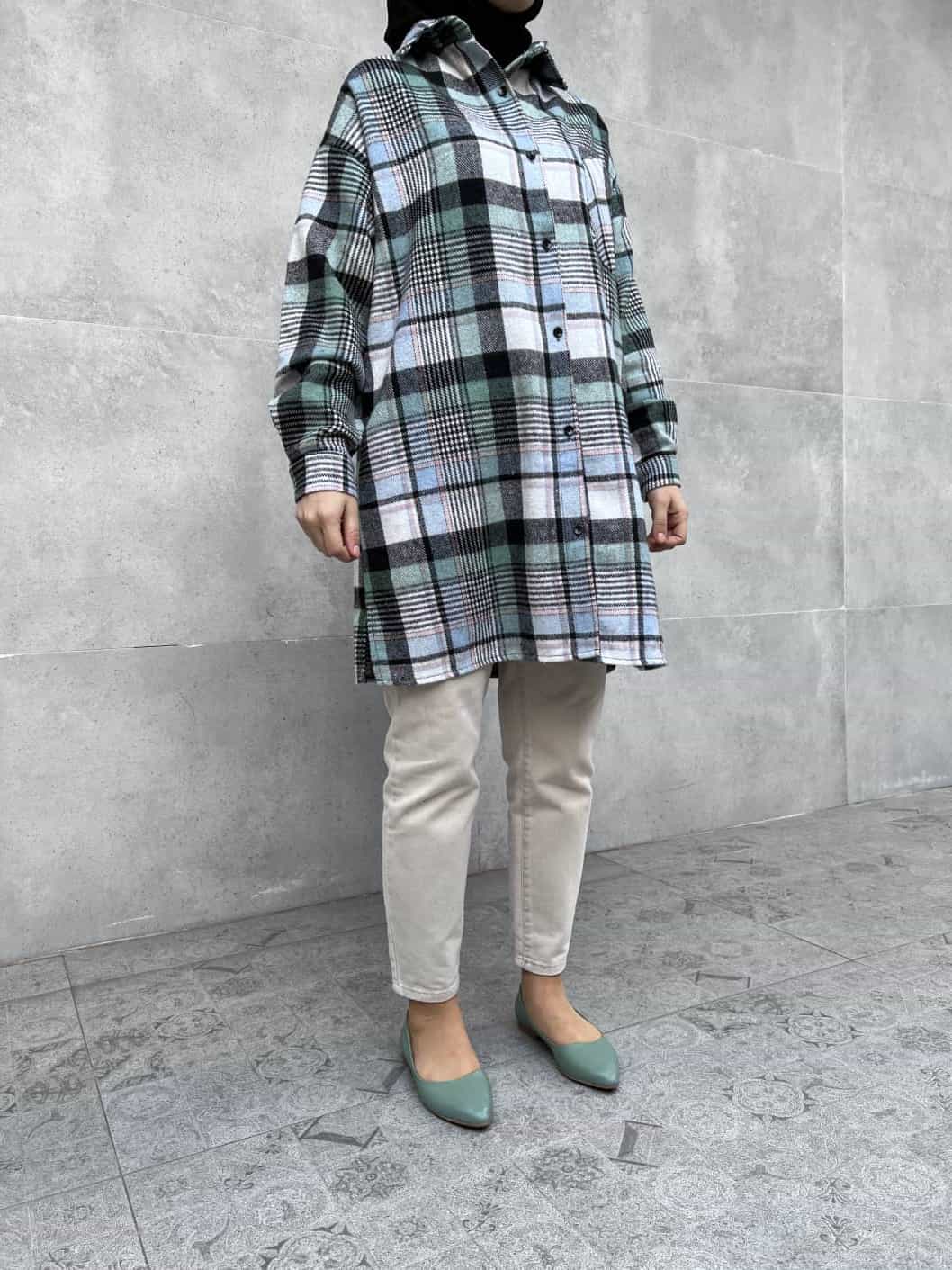 Ekose Oduncu Gömlek - Mavi