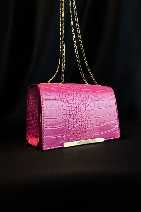 Elegant Deri Çanta - Pembe