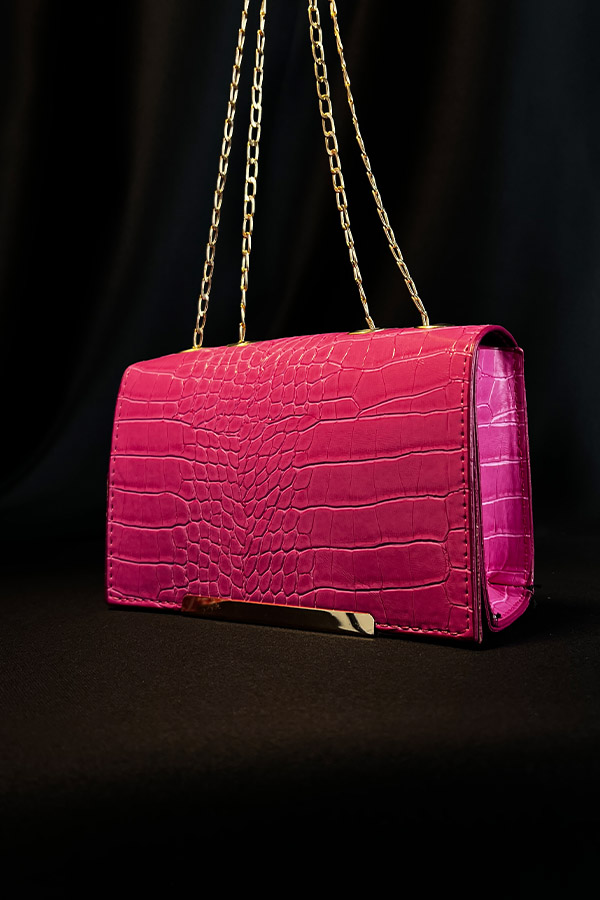 Elegant Deri Çanta - Pembe