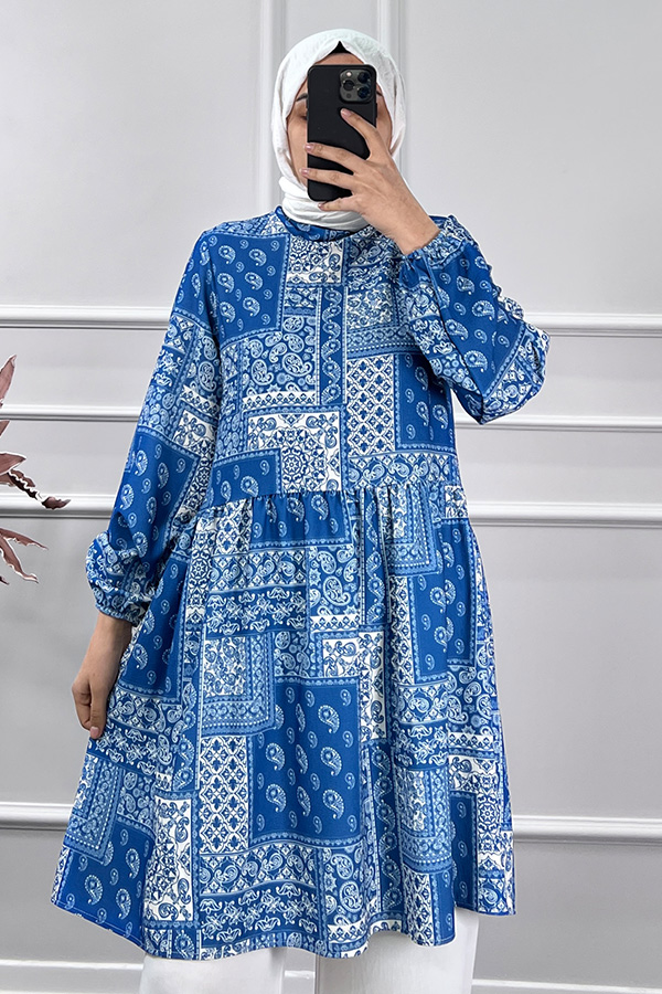 Etnik Desen İkili Takım - Mavi Etnik Desen İkili Takım - Mavi