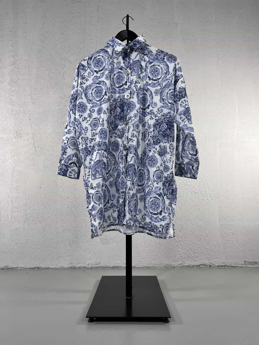 Etnik Desenli Gömlek - Mavi