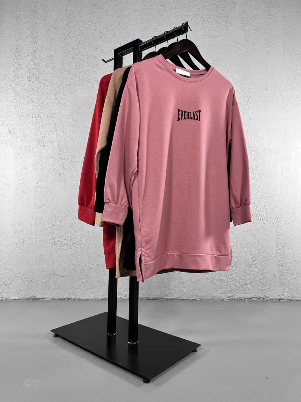 Everlast Baskılı Sweatshirt - Pudra