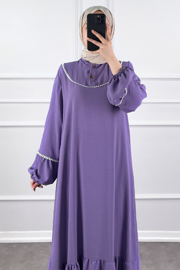 Fistolu Elbise - Lila Fistolu Elbise - Lila