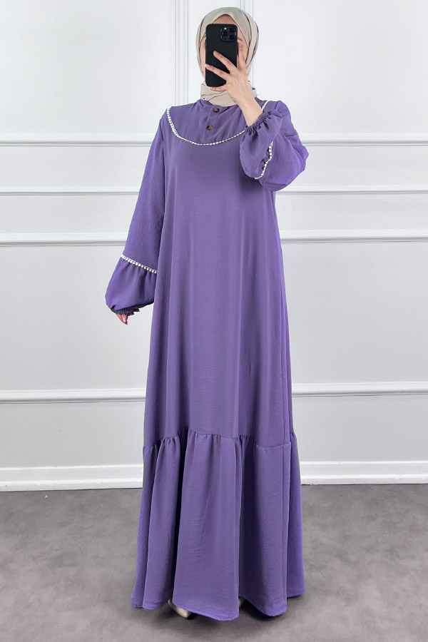 Fistolu Elbise - Lila Fistolu Elbise - Lila