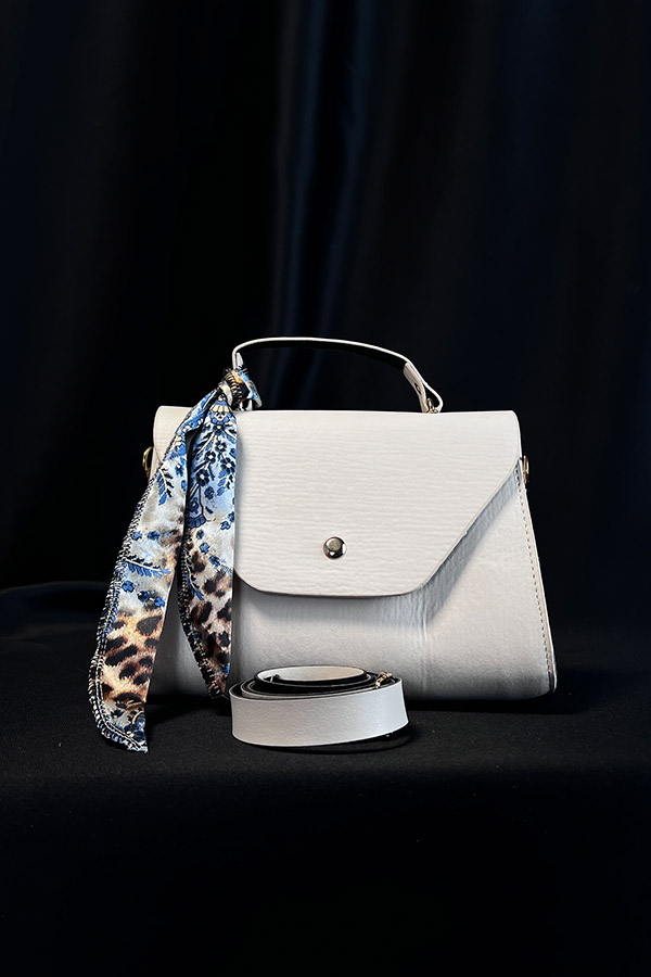 Fular Detaylı Çanta - Beyaz