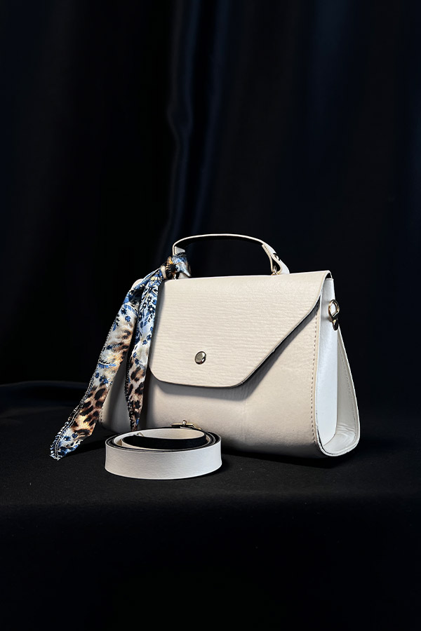 Fular Detaylı Çanta - Beyaz