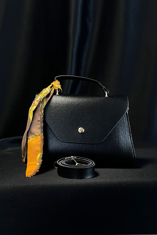 Fular Detaylı Çanta - Siyah Fular Detaylı Çanta - Siyah