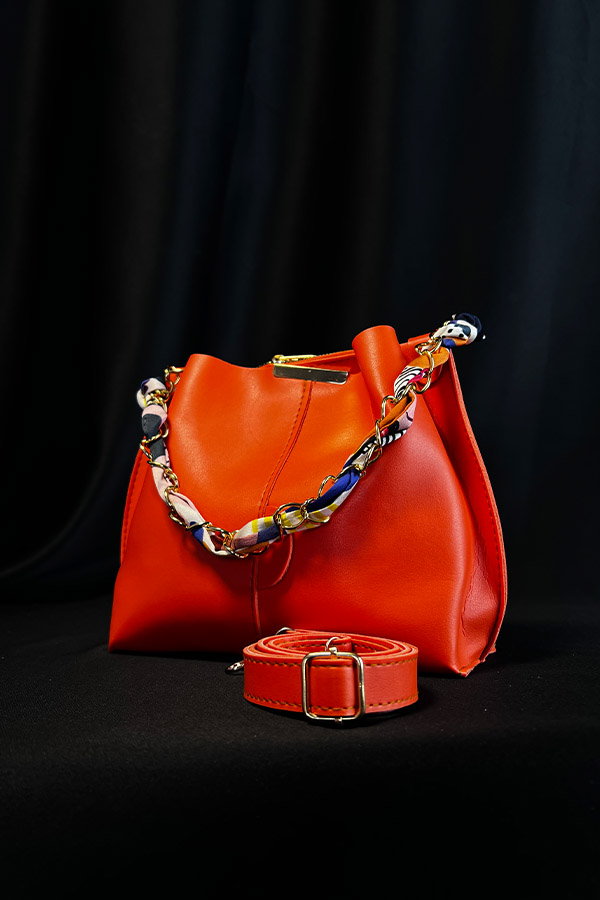 Fularlı Çanta - Turuncu