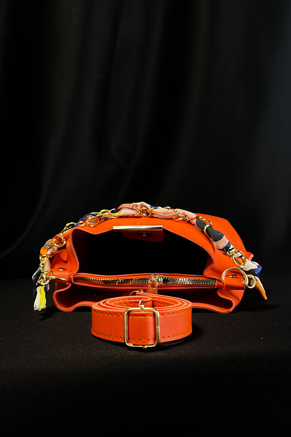 Fularlı Çanta - Turuncu