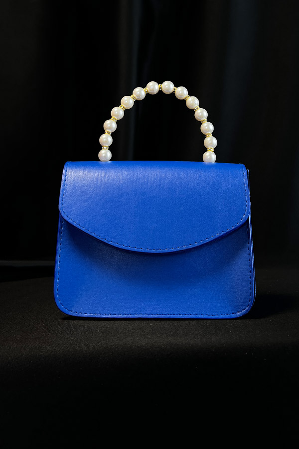 İnci Saplı Çanta - Sax Mavisi İnci Saplı Çanta - Sax Mavisi
