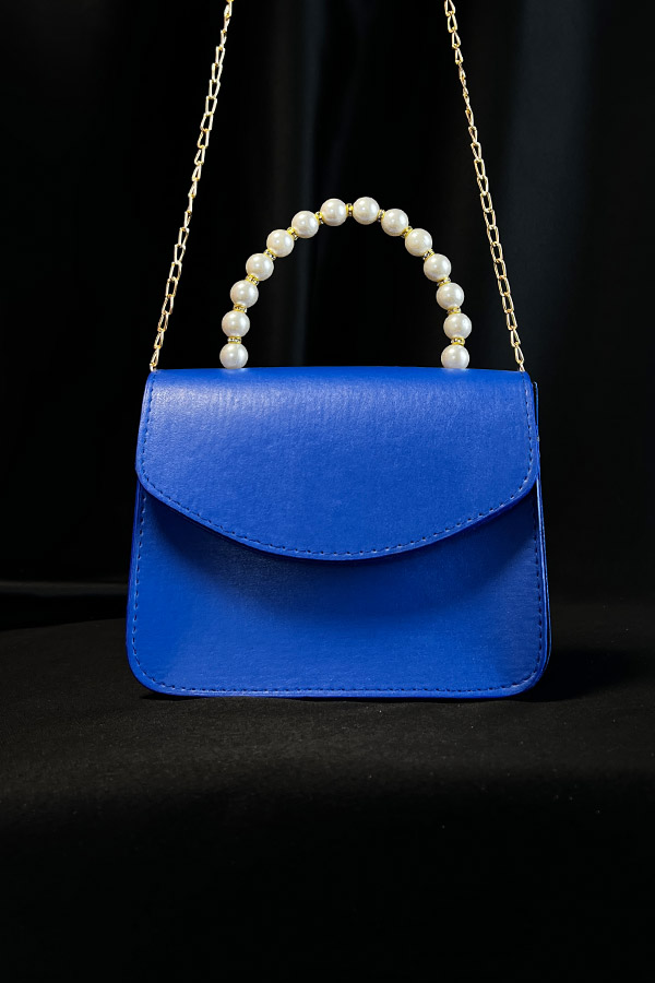 İnci Saplı Çanta - Sax Mavisi İnci Saplı Çanta - Sax Mavisi