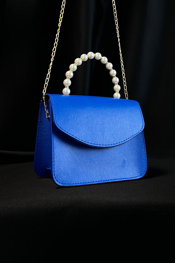 İnci Saplı Çanta - Sax Mavisi İnci Saplı Çanta - Sax Mavisi