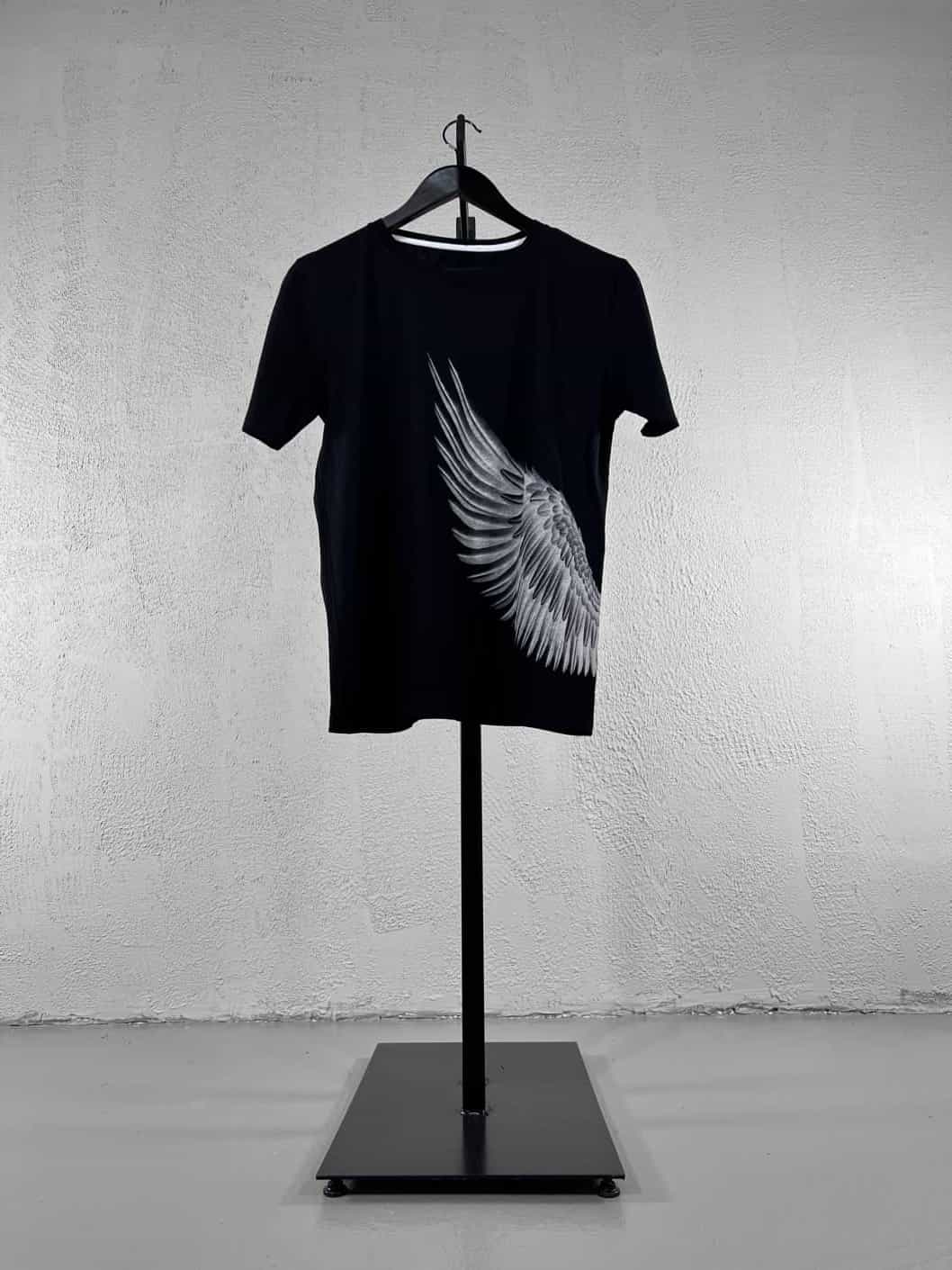 Kanat Baskılı Tişört - Siyah