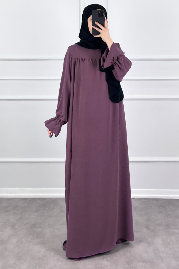 Kolları Detaylı Elbise - Gül Kurusu