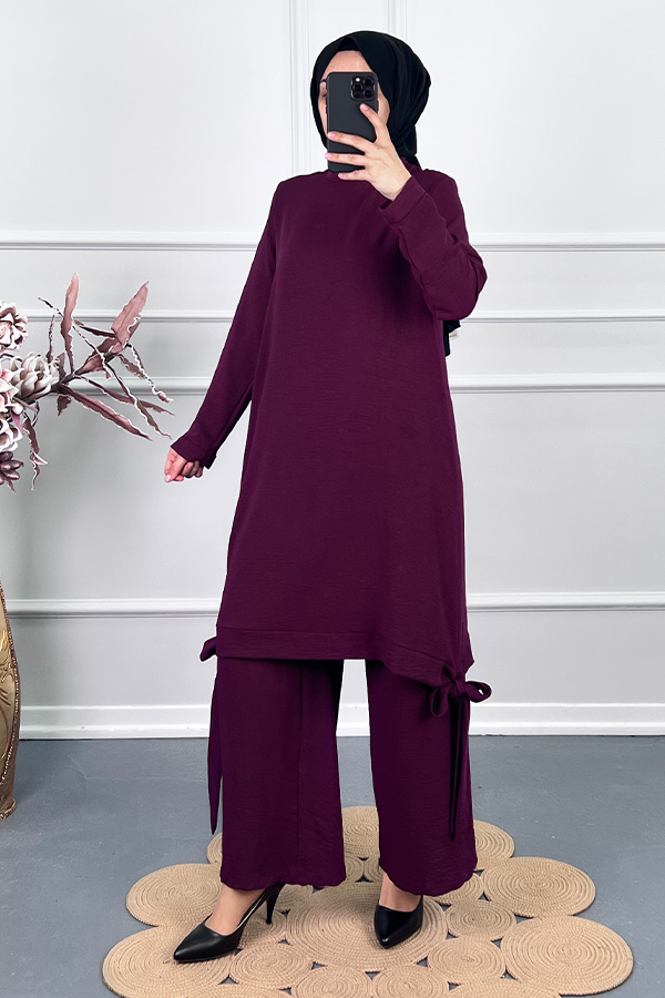 Kurdele Detaylı Takım - Mor Kurdele Detaylı Takım - Mor