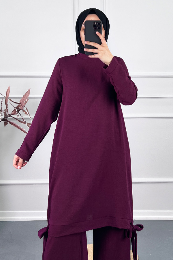 Kurdele Detaylı Takım - Mor Kurdele Detaylı Takım - Mor