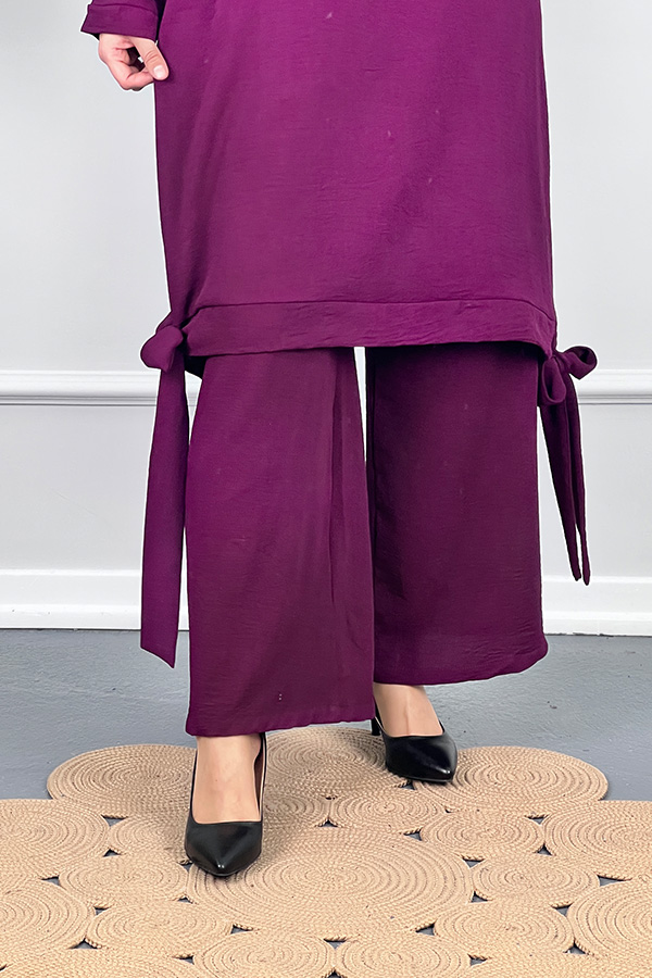 Kurdele Detaylı Takım - Mor Kurdele Detaylı Takım - Mor