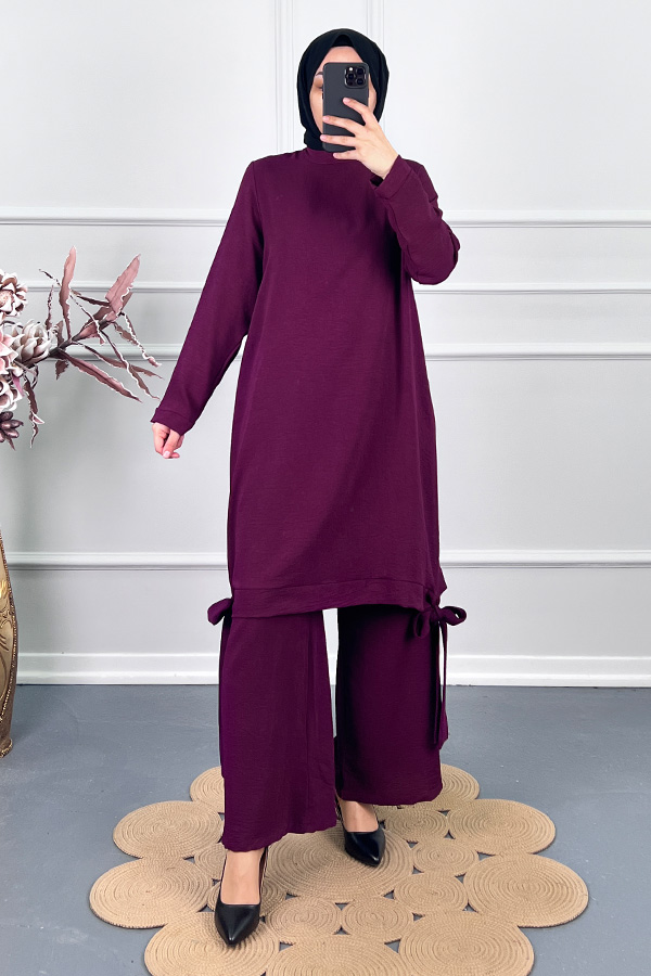 Kurdele Detaylı Takım - Mor Kurdele Detaylı Takım - Mor