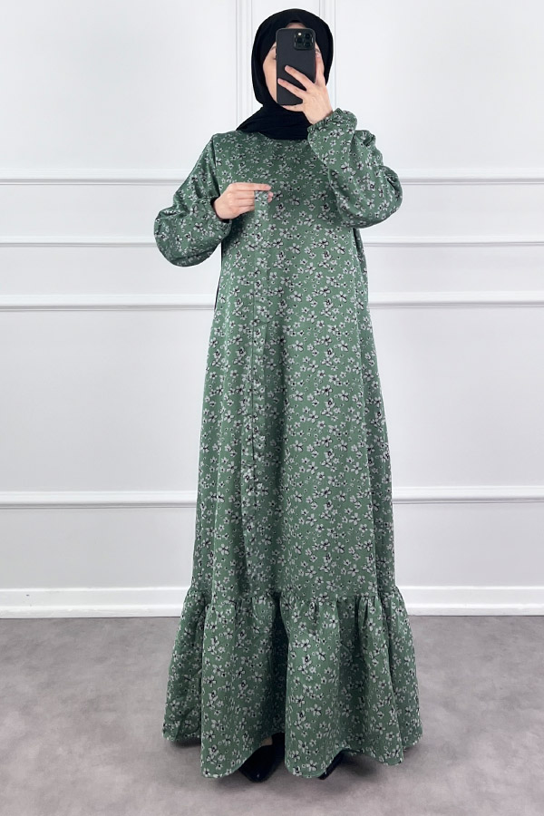 Kuşaklı Tensel Elbise - Yeşil Kuşaklı Tensel Elbise - Yeşil