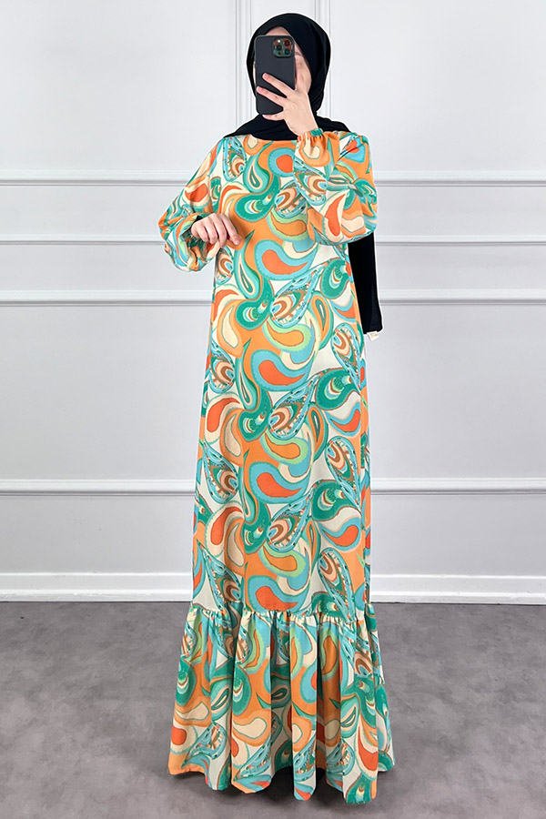 Lale Elbise - Yeşil