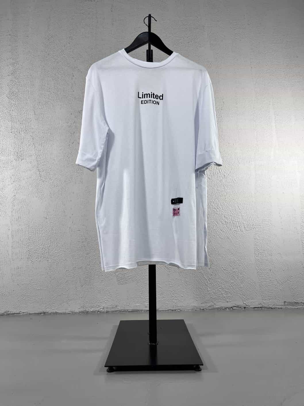 Limited Edition Baskılı Salaş Tişört - Beyaz