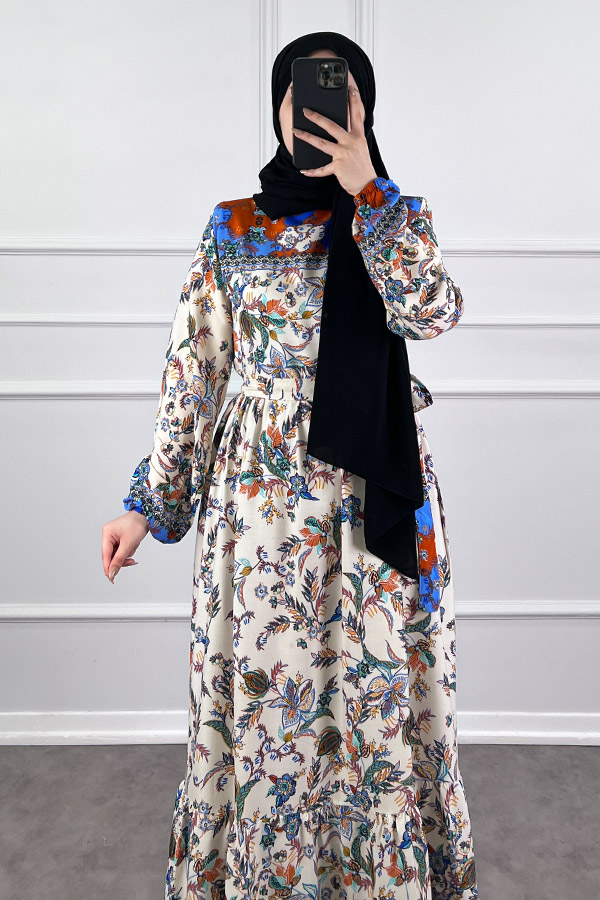 Lotus Elbise - Beyaz