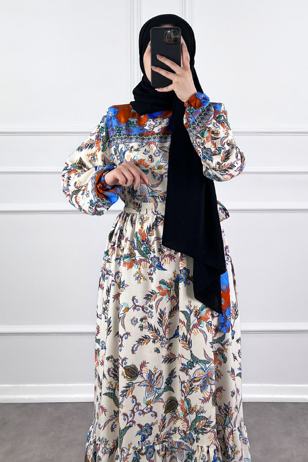 Lotus Elbise - Beyaz