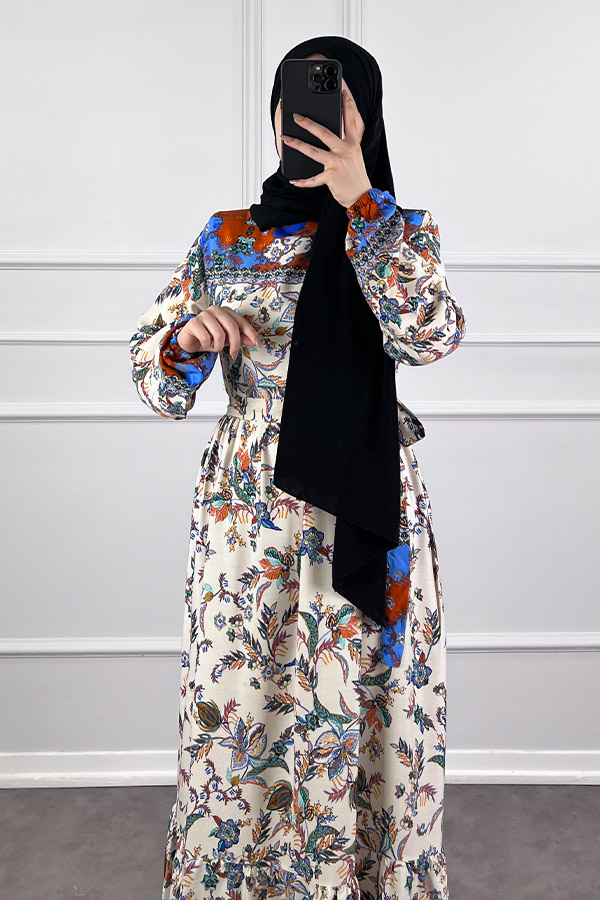 Lotus Elbise - Beyaz