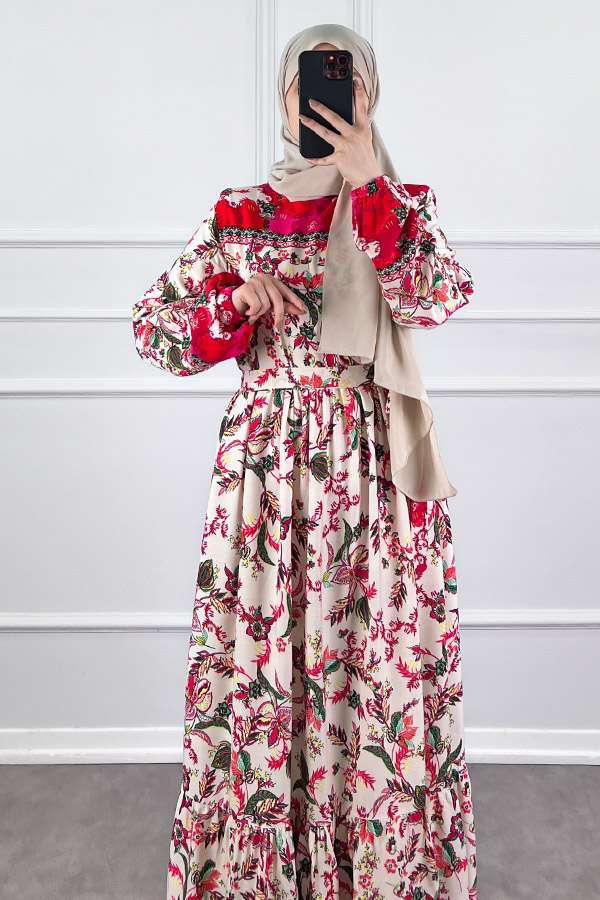 Lotus Elbise - Nar Çiçeği