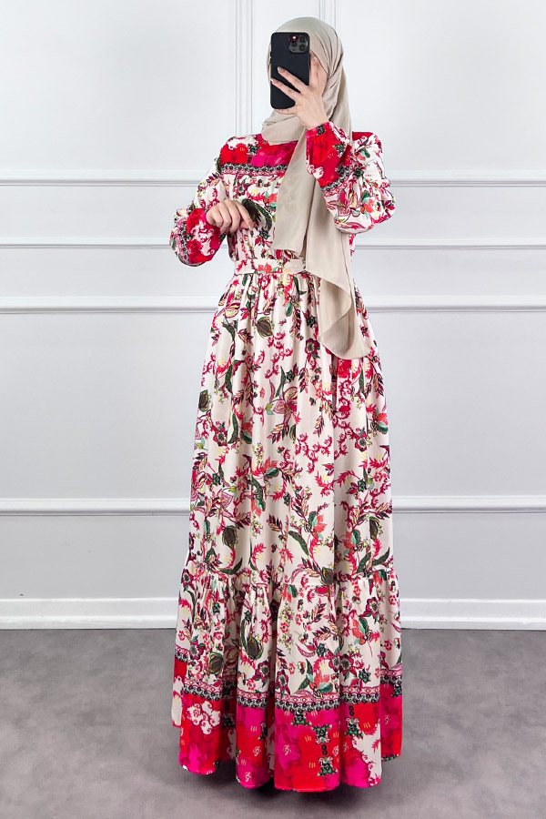 Lotus Elbise - Nar Çiçeği