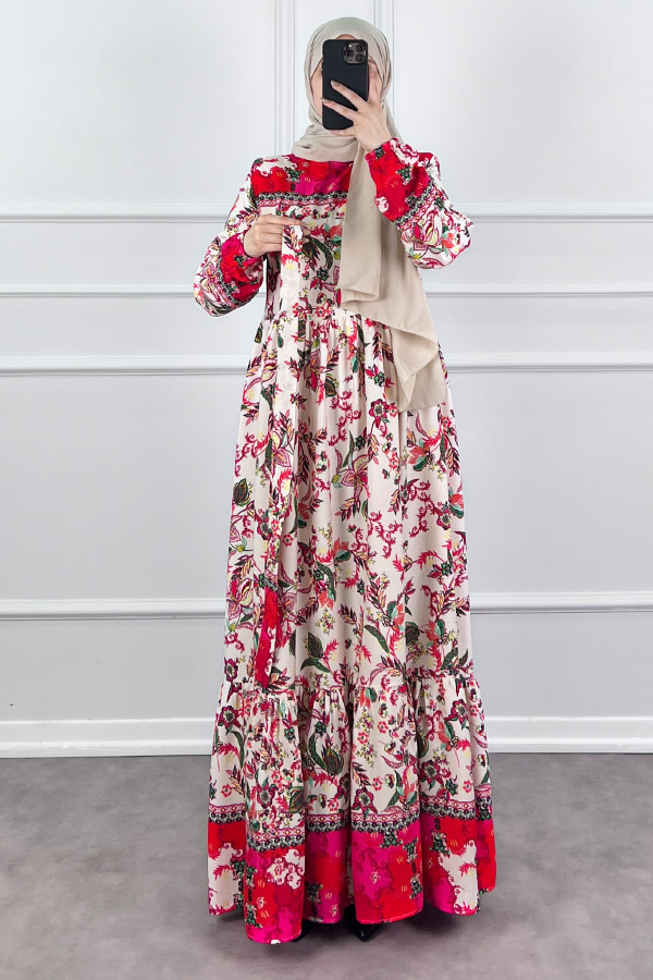 Lotus Elbise - Nar Çiçeği